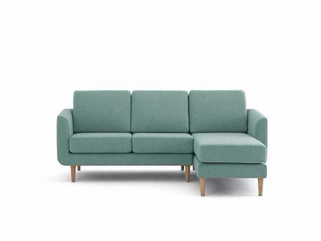 Getextureerde linker hoekbank - eucalyptus stof - afbeelding 1 van  6