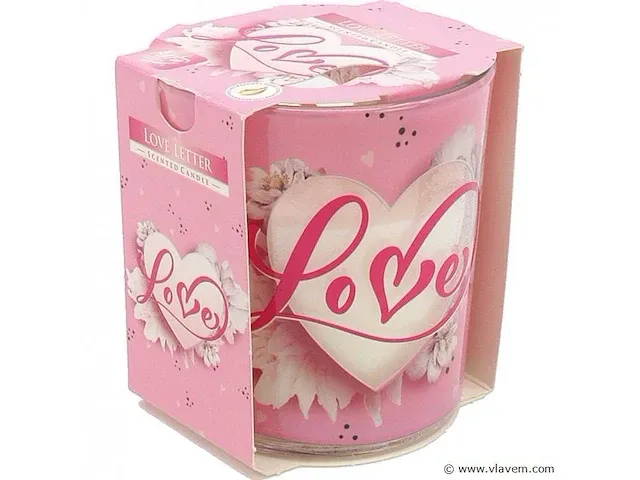 Geurkaarsen love 120gr 7*8cm 6 stuks - afbeelding 1 van  1