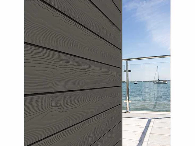 Gevelbekleding lap wood c60 anthraciet 7st - afbeelding 1 van  2