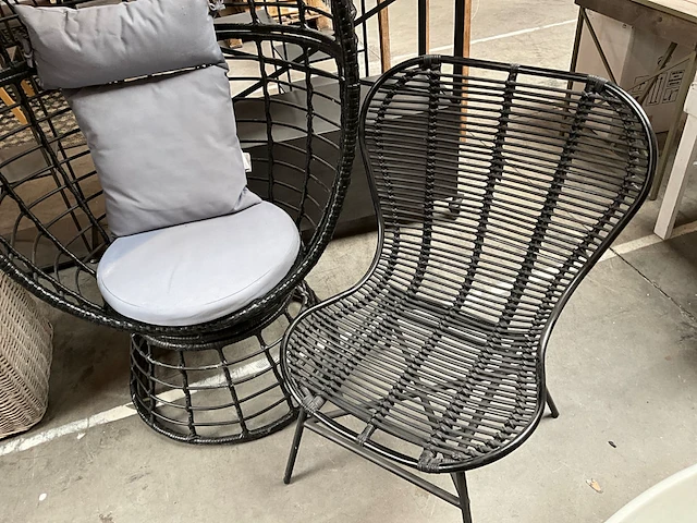 Gevlochten ei-stoel + 2x zetel - afbeelding 3 van  11