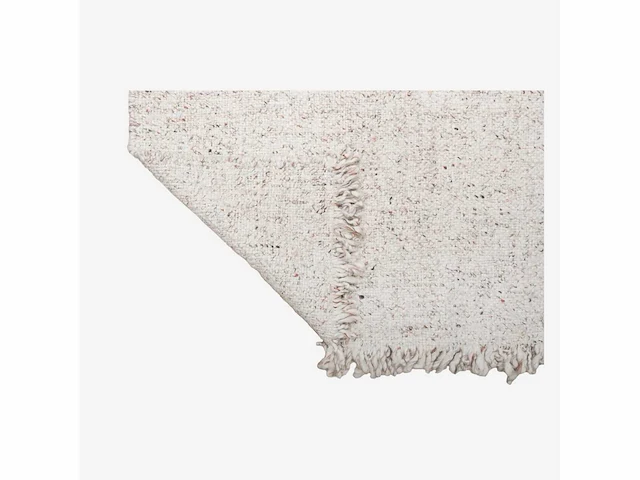 Geweven wollen vloerkleed - 240 x 170 cm - beige tartan patroon - afbeelding 4 van  5