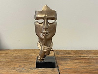 Gezicht van stilte ssshht h23cm goud - afbeelding 1 van  2