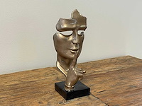 Gezicht van stilte ssshht h23cm goud - afbeelding 2 van  2