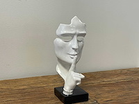 Gezicht van stilte ssshht h23cm wit - afbeelding 2 van  2