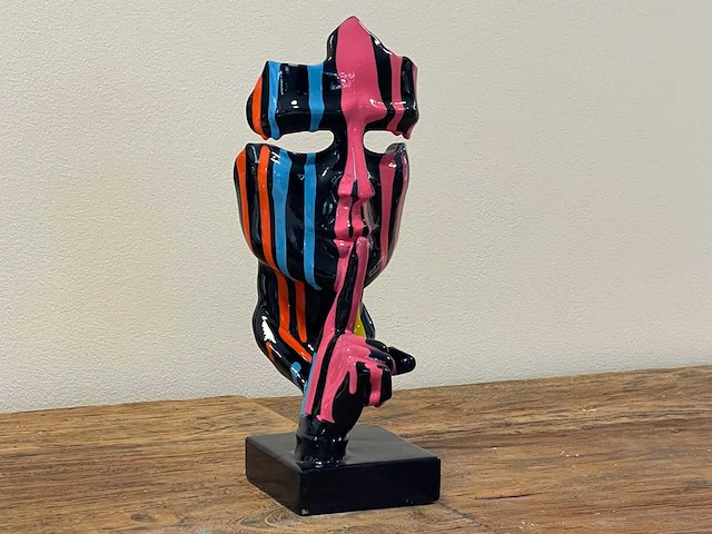 Gezicht van stilte ssshht h23cm zwart trash - afbeelding 2 van  2