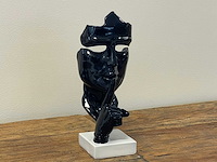Gezicht van stilte ssshht h23cm zwart - afbeelding 2 van  2