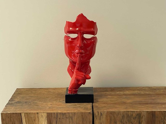 Gezicht van stilte ssshht h43cm rood - afbeelding 1 van  2