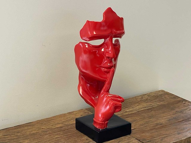 Gezicht van stilte ssshht h43cm rood - afbeelding 2 van  2