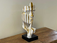 Gezicht van stilte ssshht h43cm wit trash goud - afbeelding 2 van  2