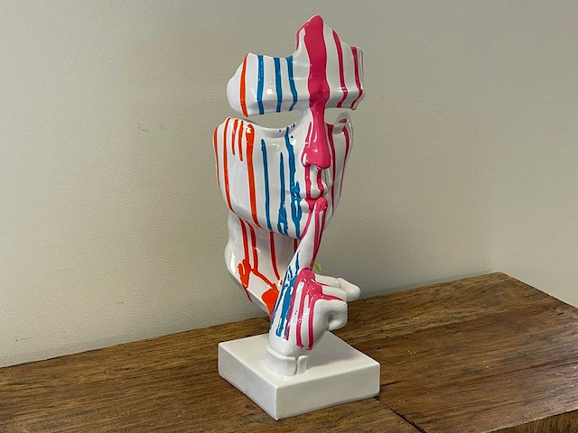 Gezicht van stilte ssshht h43cm wit trash - afbeelding 2 van  2