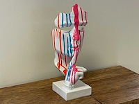 Gezicht van stilte ssshht h43cm wit trash - afbeelding 2 van  2