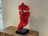 Gezicht van stilte ssshht h63cm rood - afbeelding 2 van  2