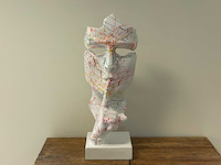 Gezicht van stilte ssshht h63cm wit splash - afbeelding 1 van  2