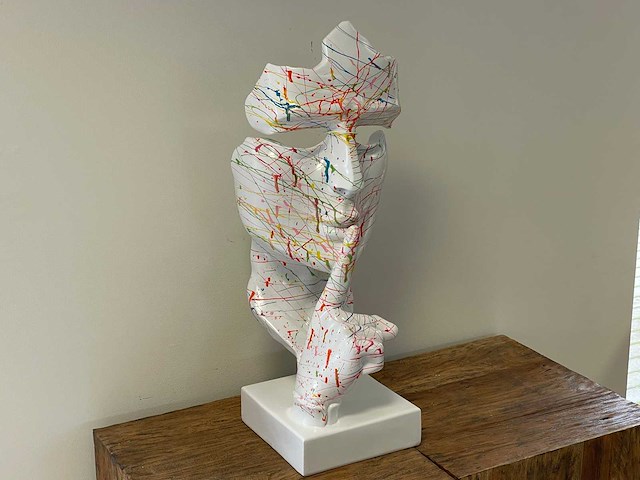 Gezicht van stilte ssshht h63cm wit splash - afbeelding 2 van  2