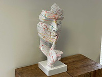 Gezicht van stilte ssshht h63cm wit splash - afbeelding 2 van  2