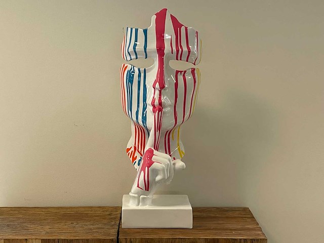 Gezicht van stilte ssshht h63cm wit trash - afbeelding 1 van  3