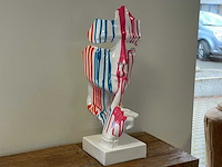 Gezicht van stilte ssshht h63cm wit trash - afbeelding 2 van  3