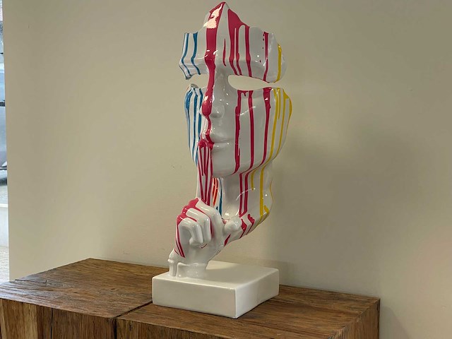 Gezicht van stilte ssshht h63cm wit trash - afbeelding 3 van  3