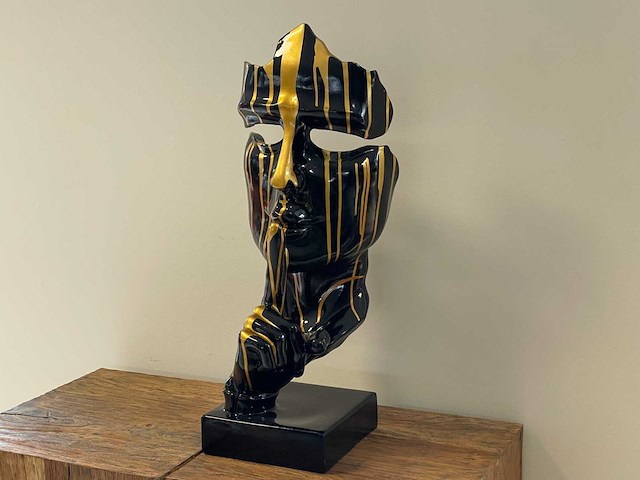 Gezicht van stilte ssshht h63cm zwart trash goud - afbeelding 2 van  2
