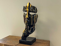 Gezicht van stilte ssshht h63cm zwart trash goud - afbeelding 2 van  2