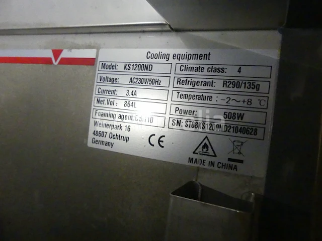 Ggm gastro ks1200nd koelvitrine met dubbele deur - afbeelding 3 van  7
