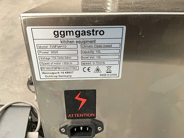 Ggmgastro ewfmh10 elektrische worstenmachine - afbeelding 6 van  6