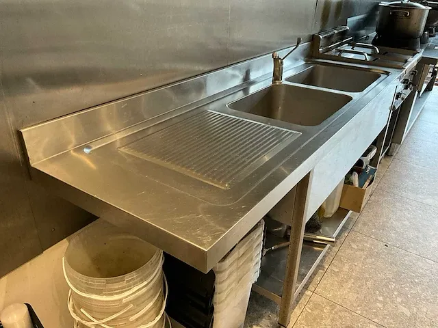Ggmgastro rvs dubbele wastafel - afbeelding 3 van  4