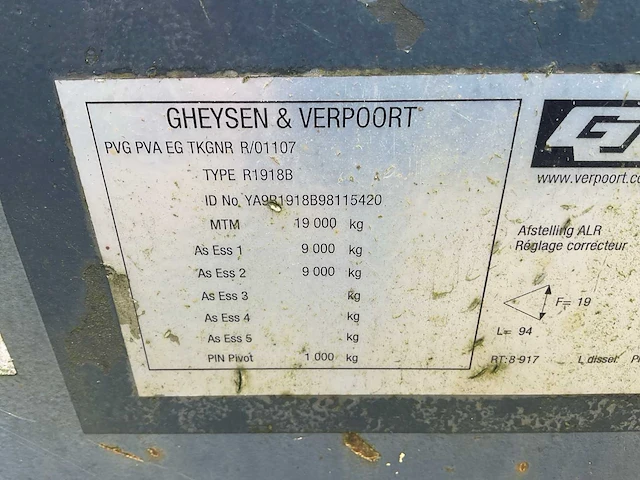 Gheysen & verpoort r1918b wipkar plateau aanhangwagen - afbeelding 10 van  10