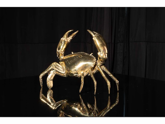 Giant crabe op brons gepolijst - 36/18/23 cm - limited edition - certificaat - afbeelding 5 van  7