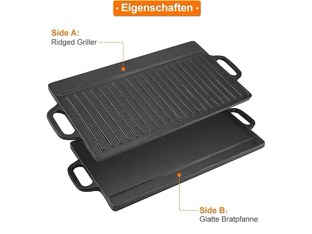 Gietijzeren grillpan met antiaanbaklaag - afbeelding 2 van  3