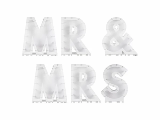 Ginger ray - ballonstandaard mr & mrs - wit - per set - afbeelding 2 van  2