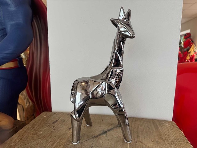 Giraf chrome silver h38cm x l16cm - afbeelding 1 van  2