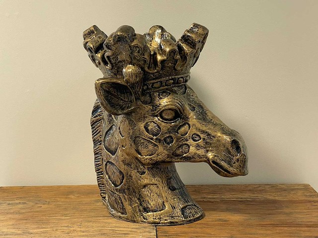 Giraf flowerpot h45cm old gold - afbeelding 1 van  1