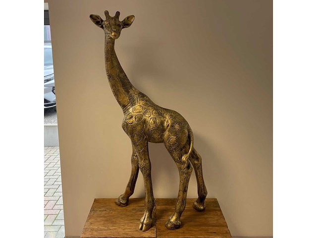Giraffe staand h120cm gold - afbeelding 1 van  1