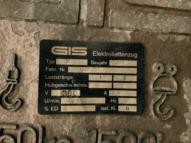 Gis 1500 kg elektrische kettingtakel - afbeelding 5 van  6