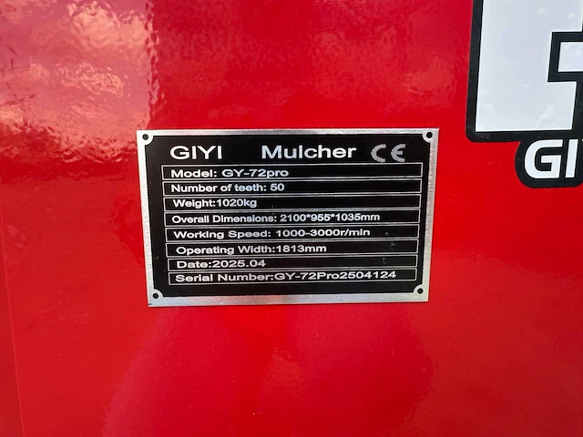 Giyi - 2025 - gy-72 pro - mulcher - afbeelding 2 van  10