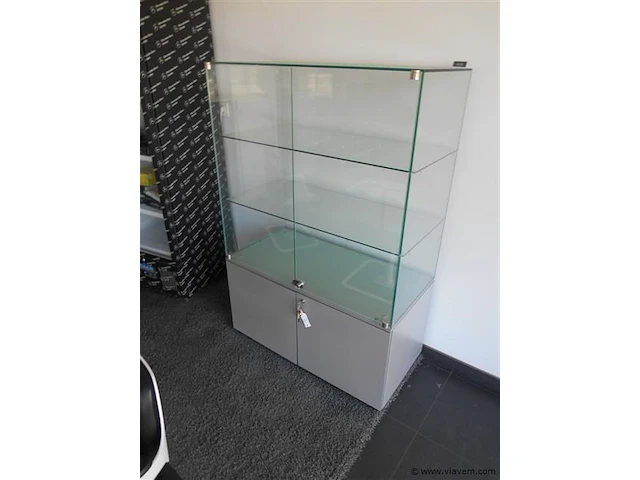 Glaskast 2 legborden 100x50x150 - afbeelding 1 van  1