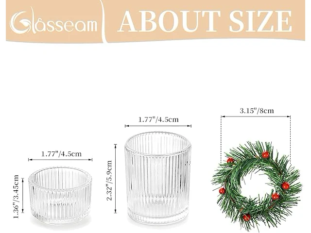 Glasseam votief kaarshouders (24 stuks) - afbeelding 3 van  3