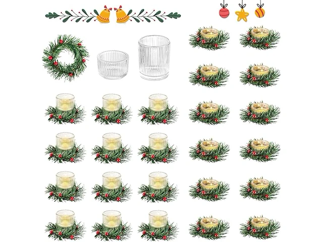 Glasseam votief kaarshouders (24 stuks) - afbeelding 1 van  3
