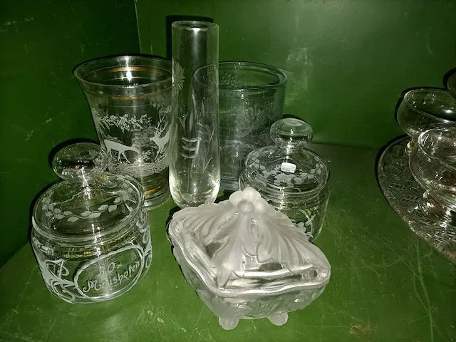 Glaswerk taartschalen, bokalen, punchset ea., ca. 24 stuks - afbeelding 3 van  6