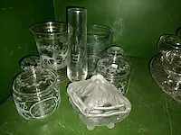 Glaswerk taartschalen, bokalen, punchset ea., ca. 24 stuks - afbeelding 3 van  6
