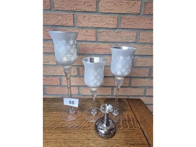 Glazen decoratie 4 stuks - afbeelding 1 van  3