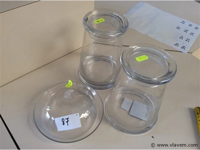 Glazen dekselpotten 3stuks - afbeelding 1 van  2