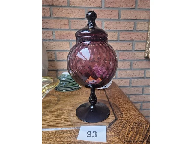 Glazen dekselvaas, h 32cm - afbeelding 1 van  3