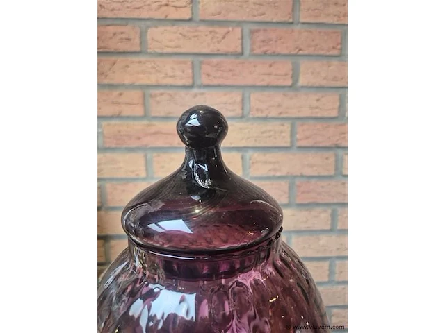 Glazen dekselvaas, h 32cm - afbeelding 2 van  3