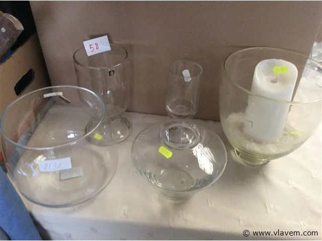Glazen items divers 5stuks - afbeelding 1 van  3