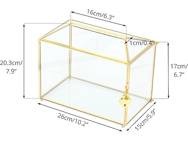 Glazen kaartdoos met sleuf en slot - afbeelding 2 van  2