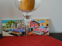 Glazen kandelaar met kaars - afbeelding 1 van  2