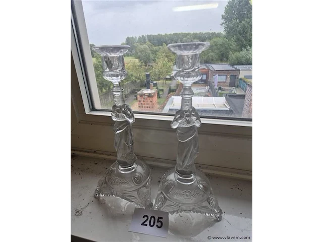 Glazen kandelaars 2 stuks - afbeelding 1 van  3