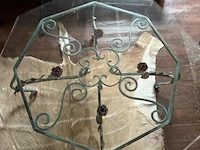 Glazen salontafel met metalen onderstel - afbeelding 3 van  5